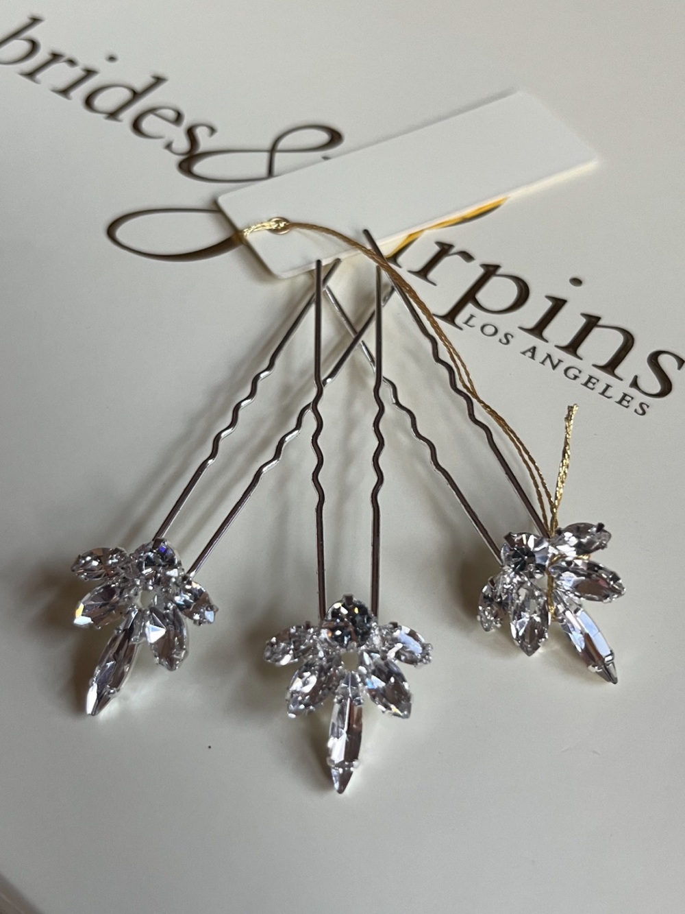 Brides & Hairpins Coco Set of 3 Silver and Swarovski Crystal Hairpins